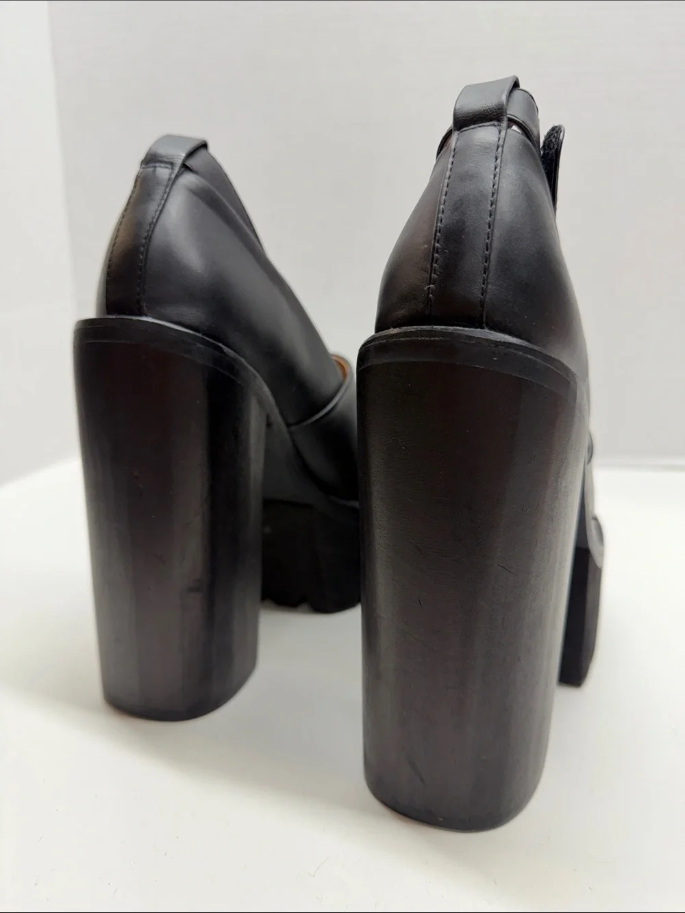 Jeffrey Campbell Scully Platform Heels Lug Sole High Heel Shoes Black Size 6.5
